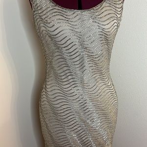 Vintage silver beaded Scala gown